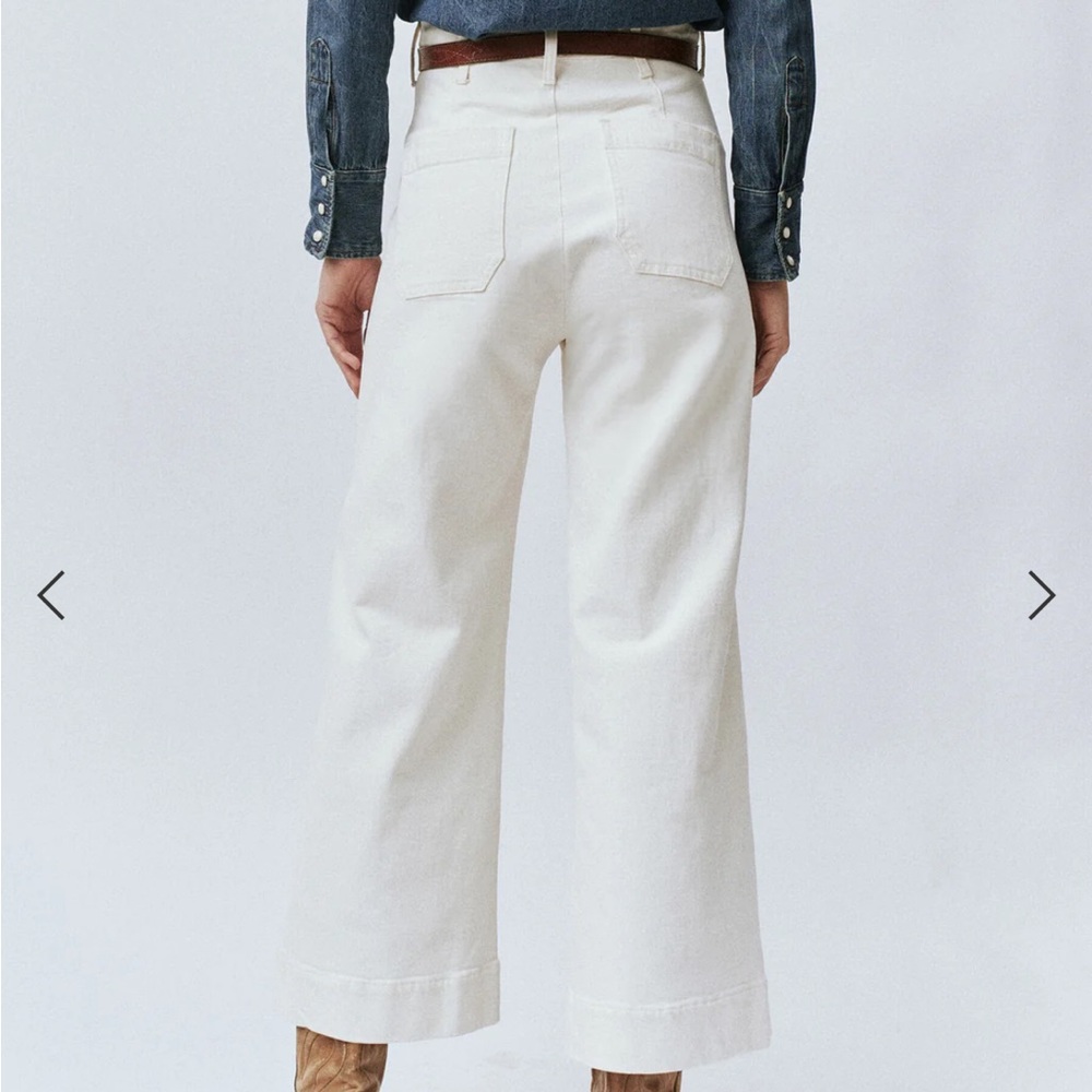 THE GREAT. Off-White Flare Jeans - Picture 3 of 9